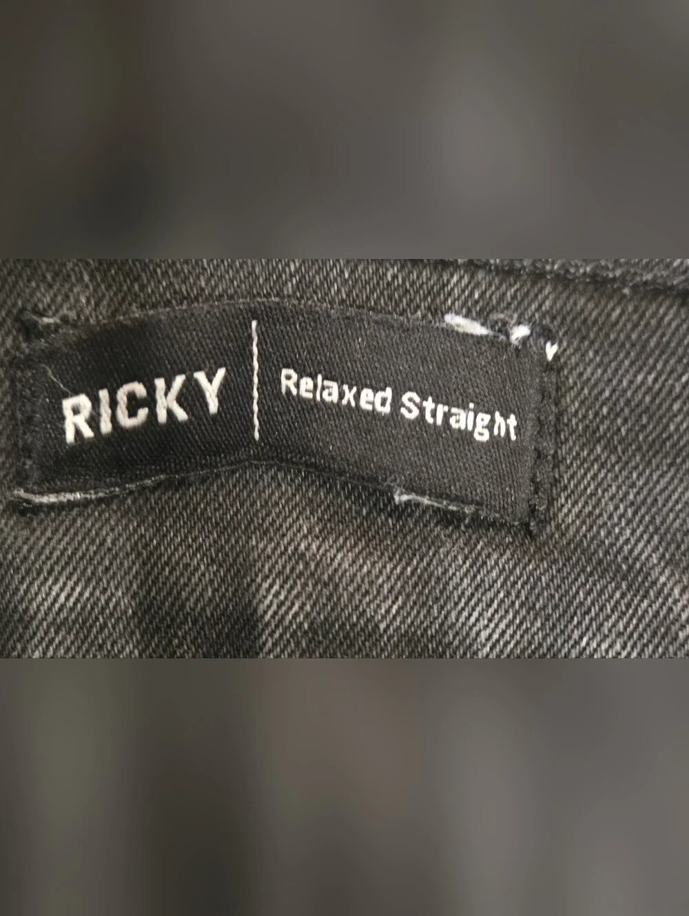 True Religion Men's Black Ricky Relaxed Straight Denim Jeans